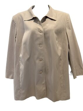 Talbots Light Beige Single-Breasted Trench Coat. Plus Size 24W